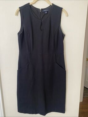Lands' End Navy Sleeveless Sheath Dress- size 6